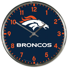 Denver Broncos Chrome NFL Team Design Wall Clock - Taass for sale