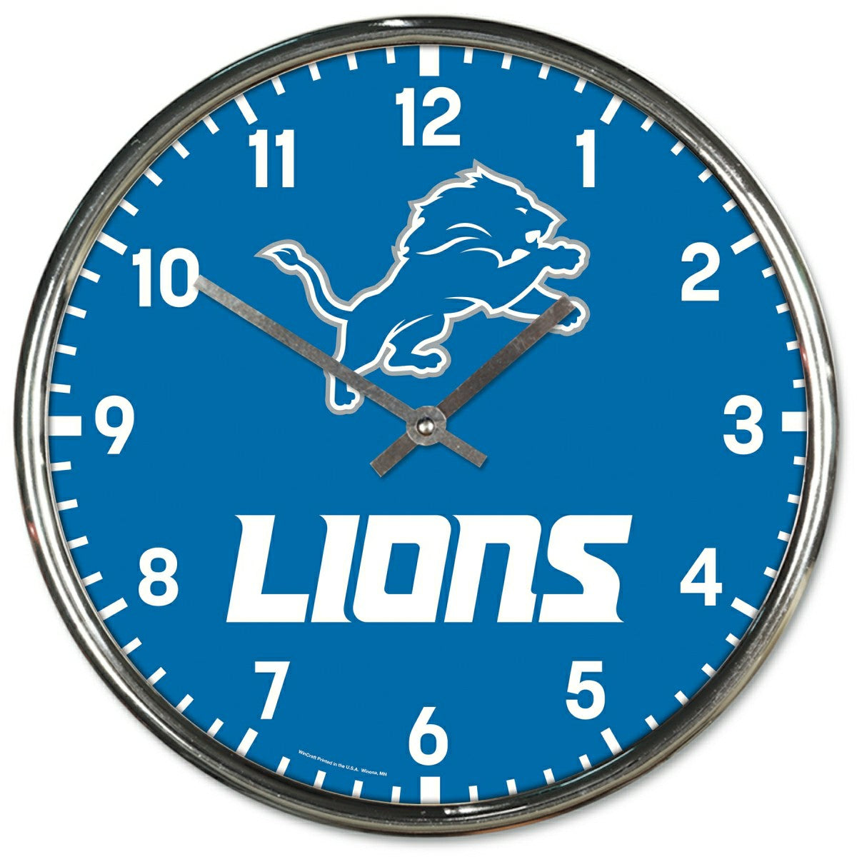 Detroit Lions Chrome NFL Team Design Wall Clock - Taass near me