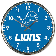Detroit Lions Chrome NFL Team Design Wall Clock - Taass near me