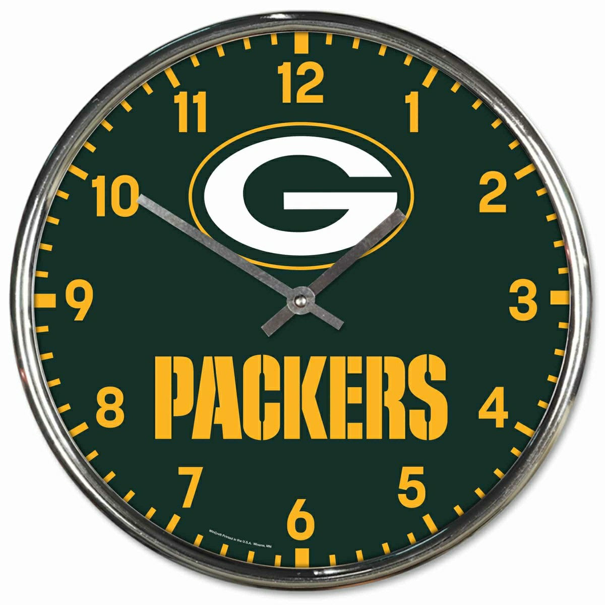 Green Bay Packers Chrome NFL Team Design Wall Clock - Taass discount