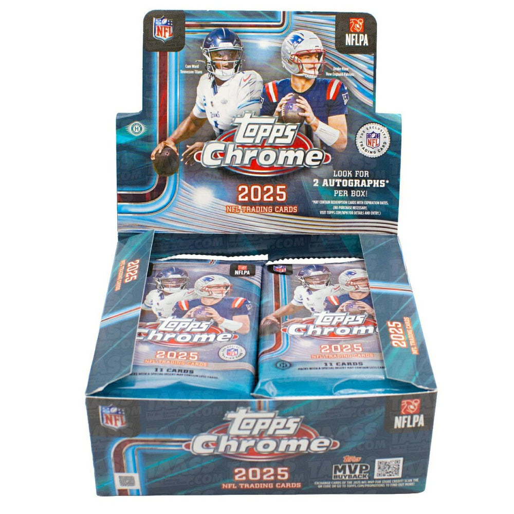 2025 Topps Chrome Football NFL Hobby Jumbo Pack - Taass discount