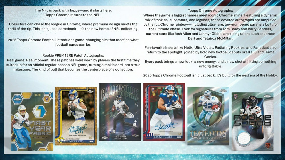 2025 Topps Chrome Football NFL Mega Box - Taass online