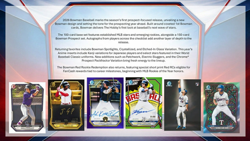 2026 Bowman Baseball Jumbo Hobby Box - Taass for sale