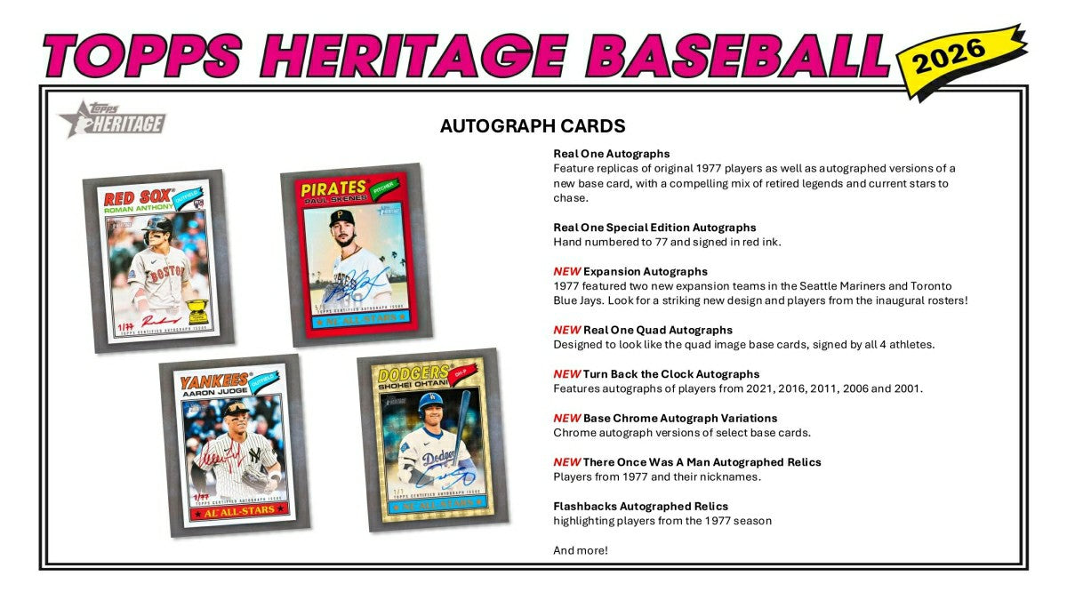 2026 Topps Heritage Baseball MLB Hobby Box - Taass sale