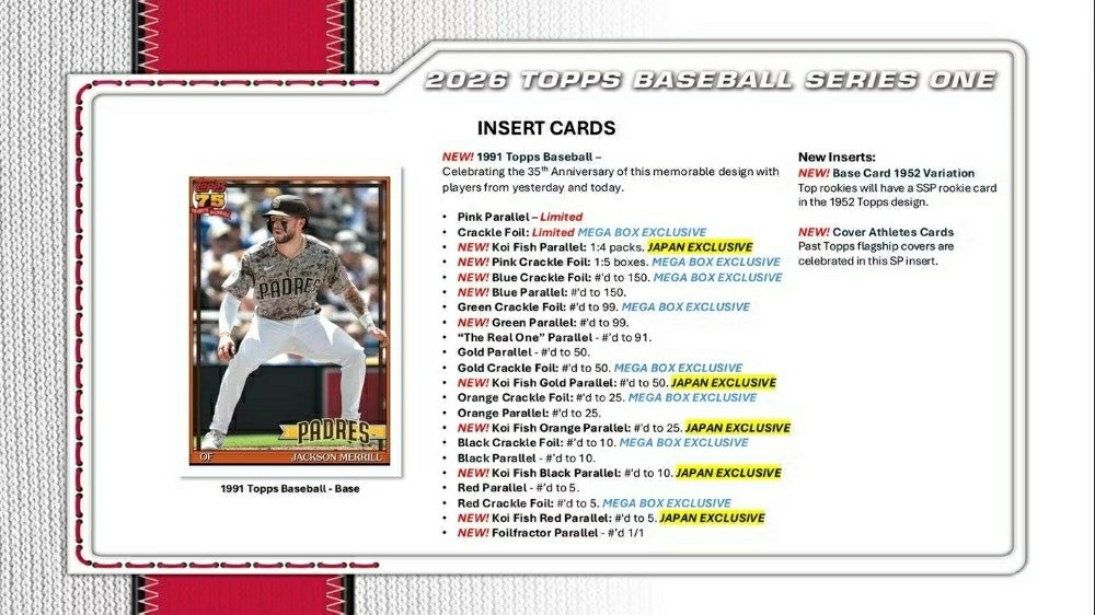 2026 Topps Series 1 Baseball MLB Mega Box - Taass US