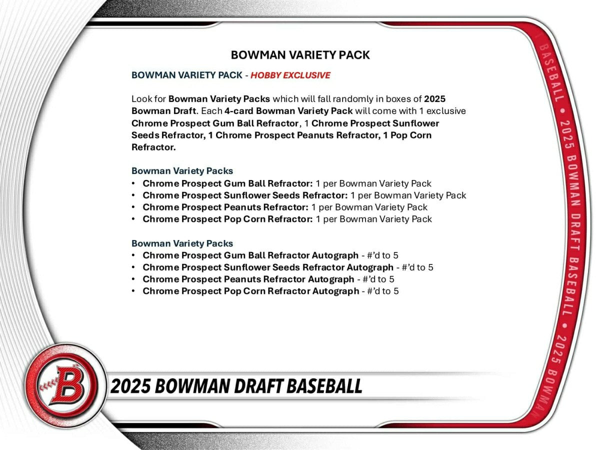 2025 Bowman Draft Baseball MLB Hobby Pack - Taass near me