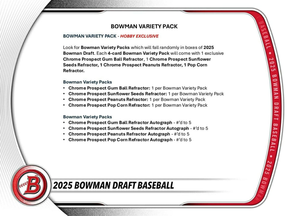 2025 Bowman Draft Baseball MLB Hobby Pack - Taass near me