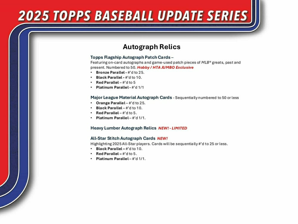 2025 Topps Update Series Baseball MLB Hobby Box - Taass near me
