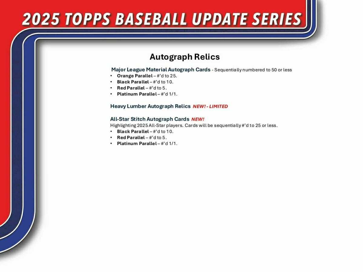 2025 Topps Update Series Baseball MLB Blaster Box - Taass sale