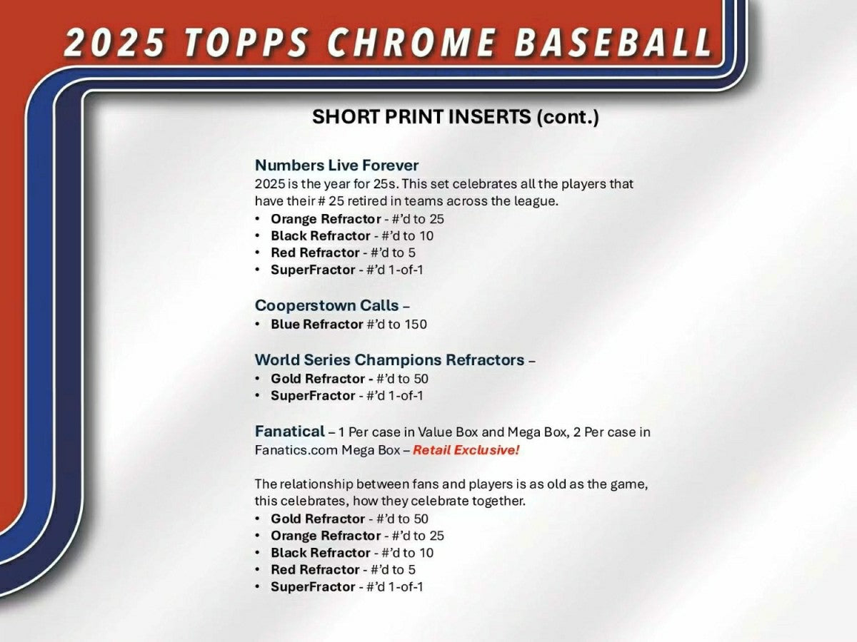 2025 Topps Chrome Baseball MLB Blaster Box - Taass near me