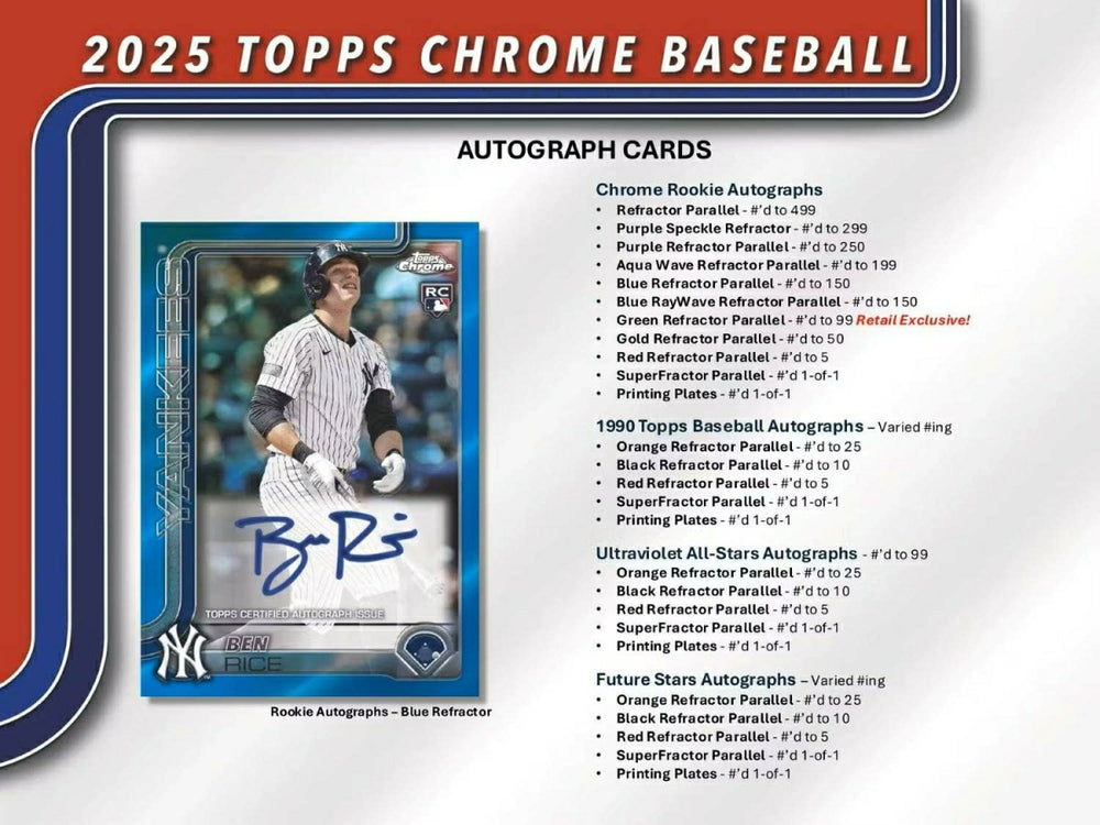 2025 Topps Chrome Baseball MLB Blaster Box - Taass near me