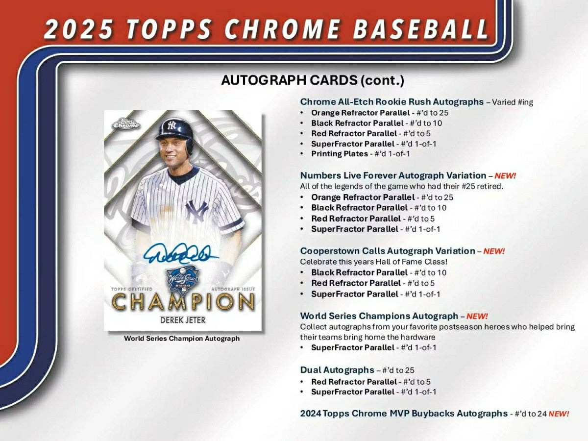 2025 Topps Chrome Baseball MLB Hobby JUMBO Box - Taass sale