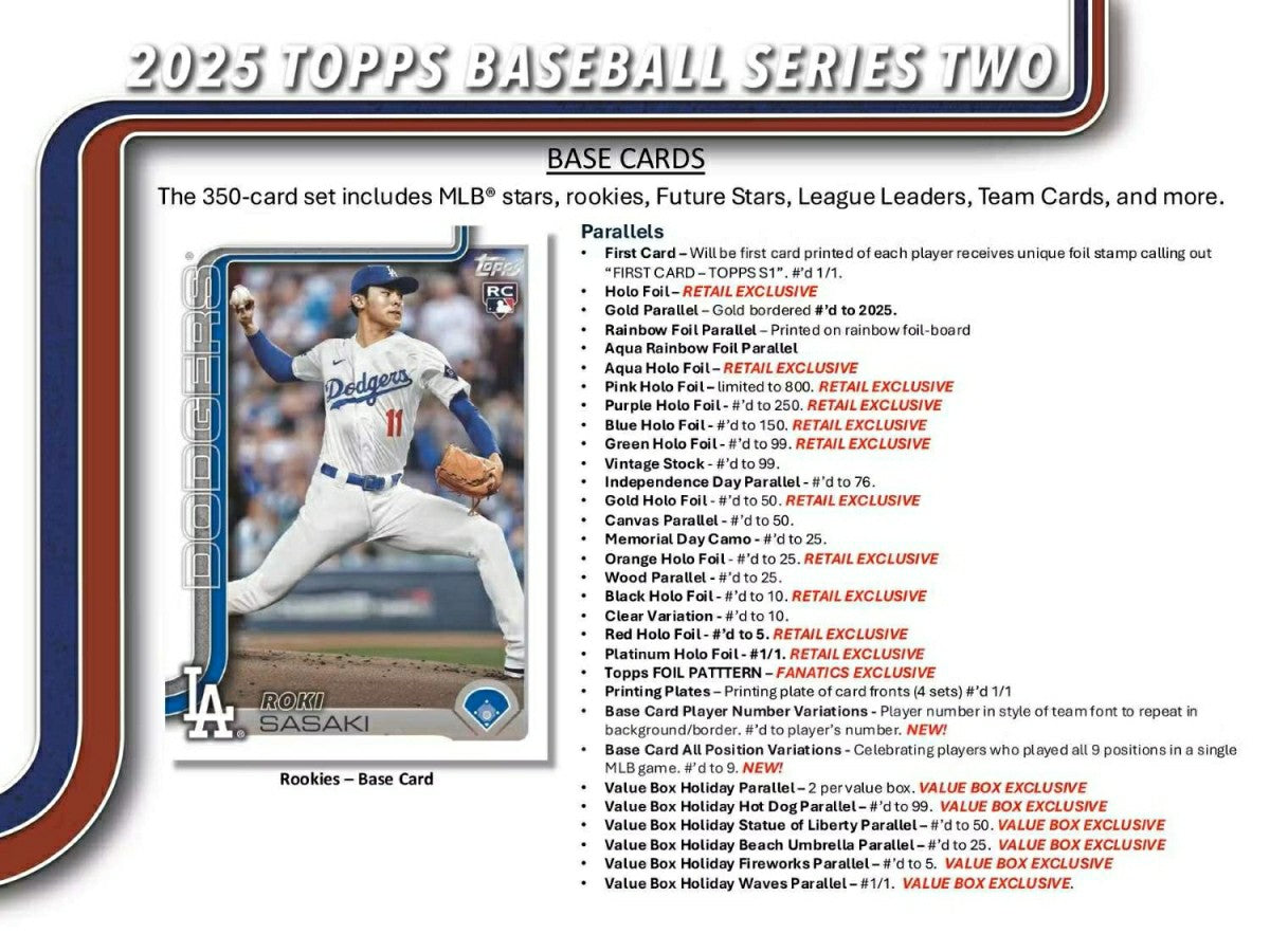 2025 Topps Series 2 Baseball MLB Blaster Box - Taass US
