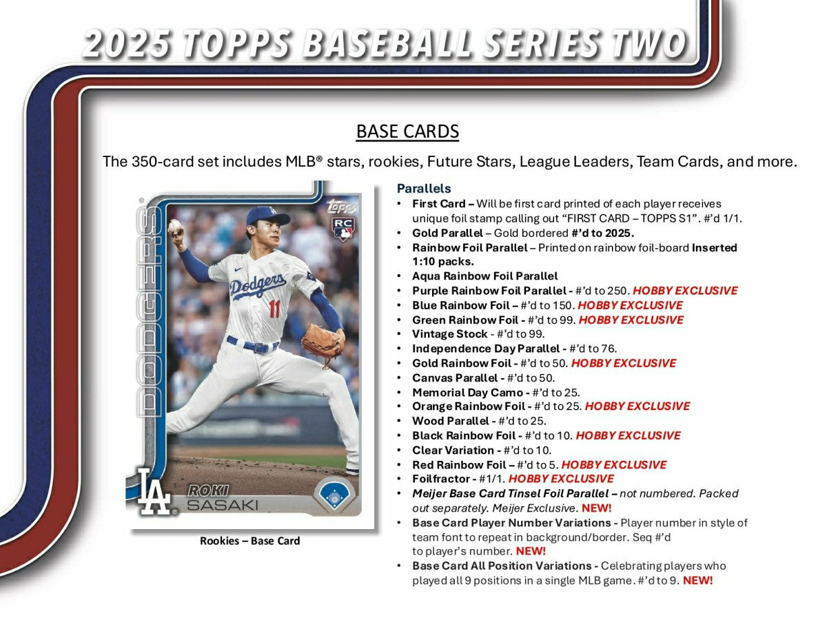 2025 Topps Series 2 Baseball MLB Hobby Box - Taass near me