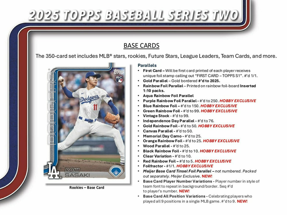 2025 Topps Series 2 Baseball MLB Hobby Box - Taass near me