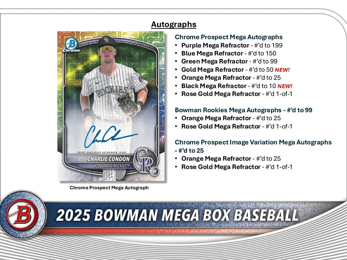 2025 Bowman Baseball MLB Mega Box - Taass sale