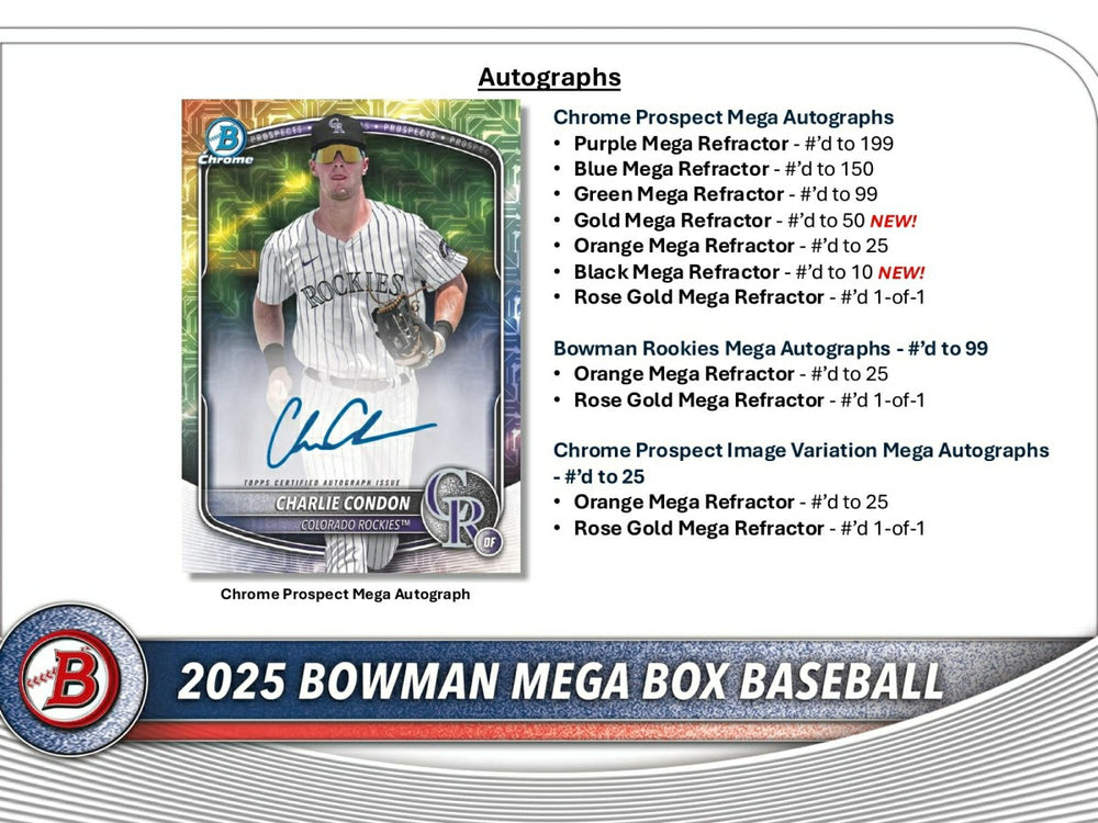 2025 Bowman Baseball MLB Mega Box - Taass sale