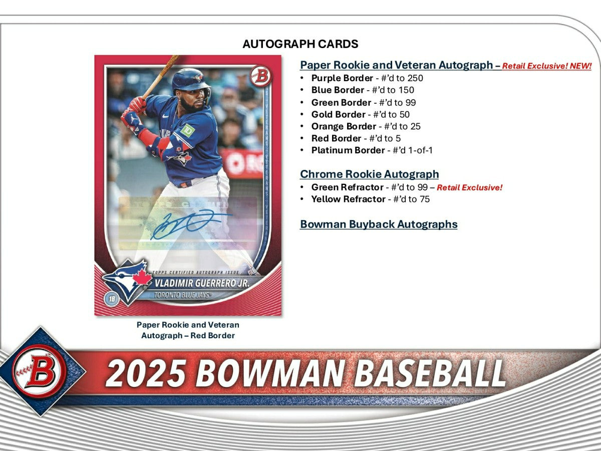 2025 Bowman Baseball MLB Blaster Box - Taass discount