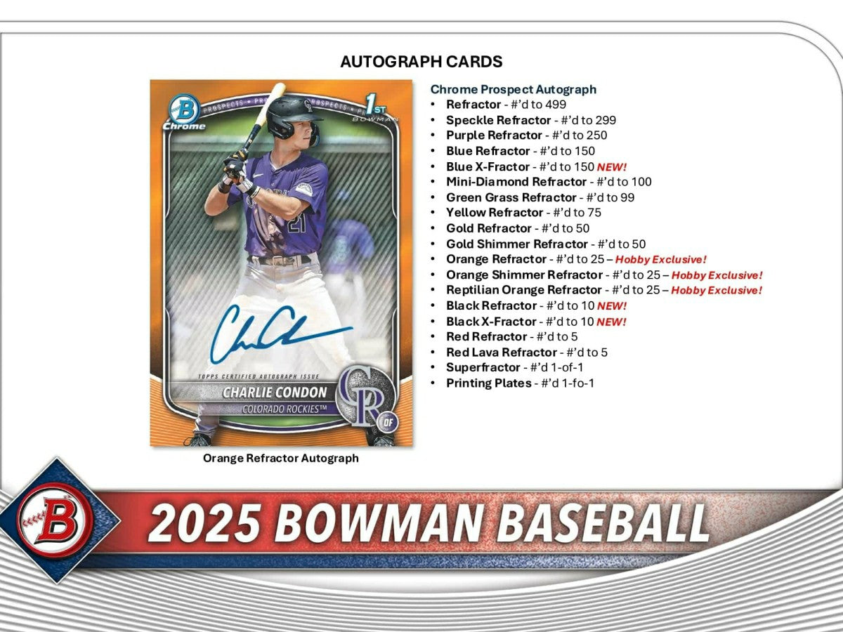 2025 Bowman Baseball MLB Hobby Box - Taass for sale