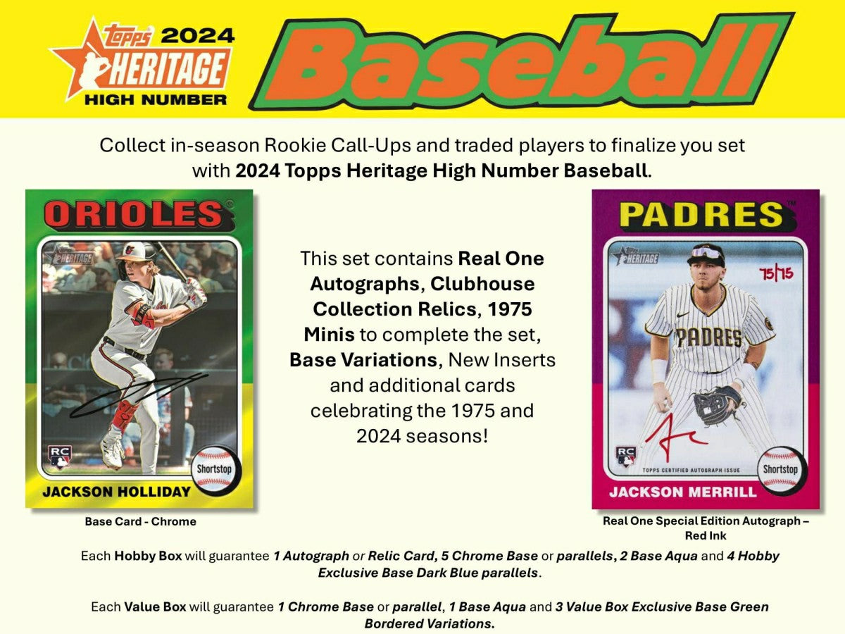 2024 Topps Heritage High Number Baseball MLB Hobby Box - Taass sale