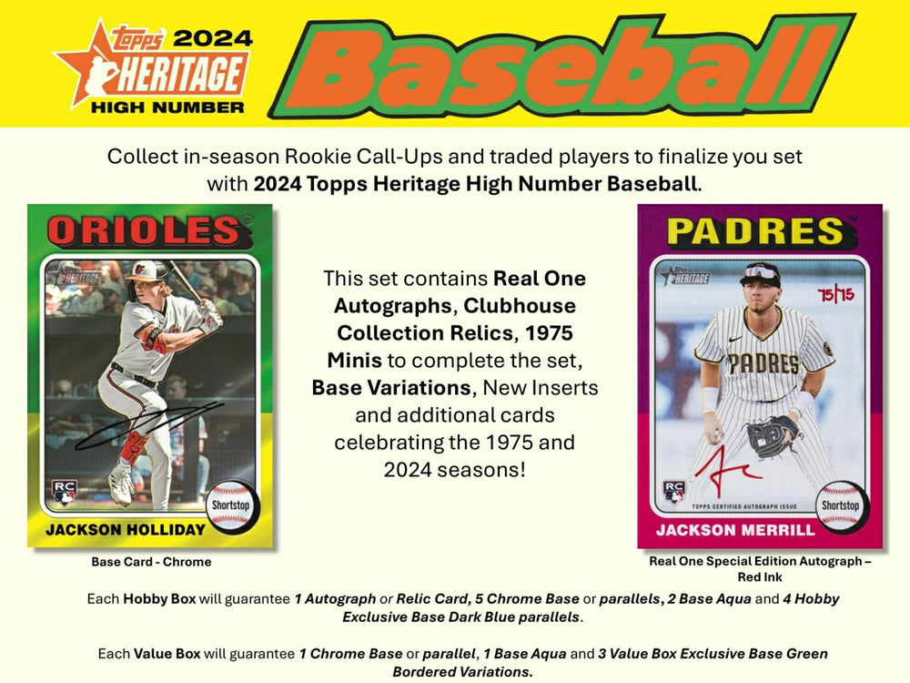 2024 Topps Heritage High Number Baseball MLB Hobby Box - Taass sale