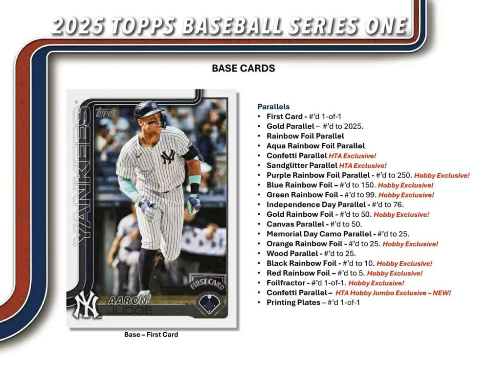 2025 Topps Series 1 Baseball MLB Hobby Box - Taass for sale