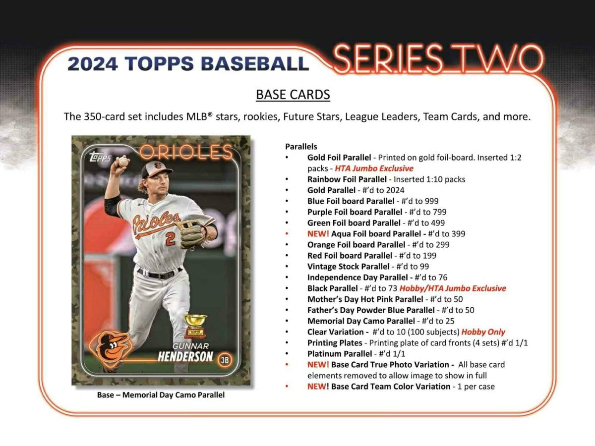2024 Topps Series 2 Baseball MLB Jumbo Hobby Box - Taass online