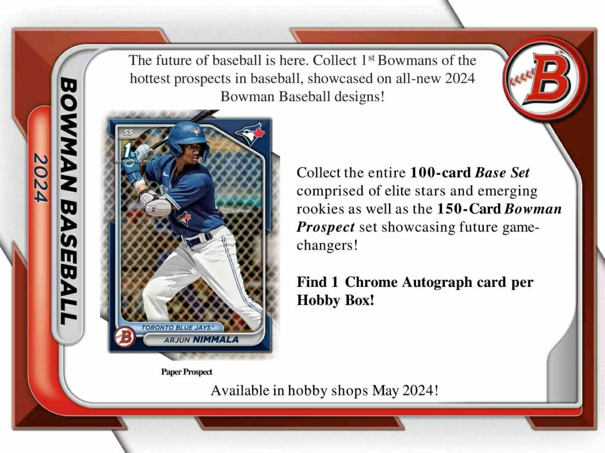 2024 Bowman Baseball MLB Hobby Jumbo Box - Taass discount