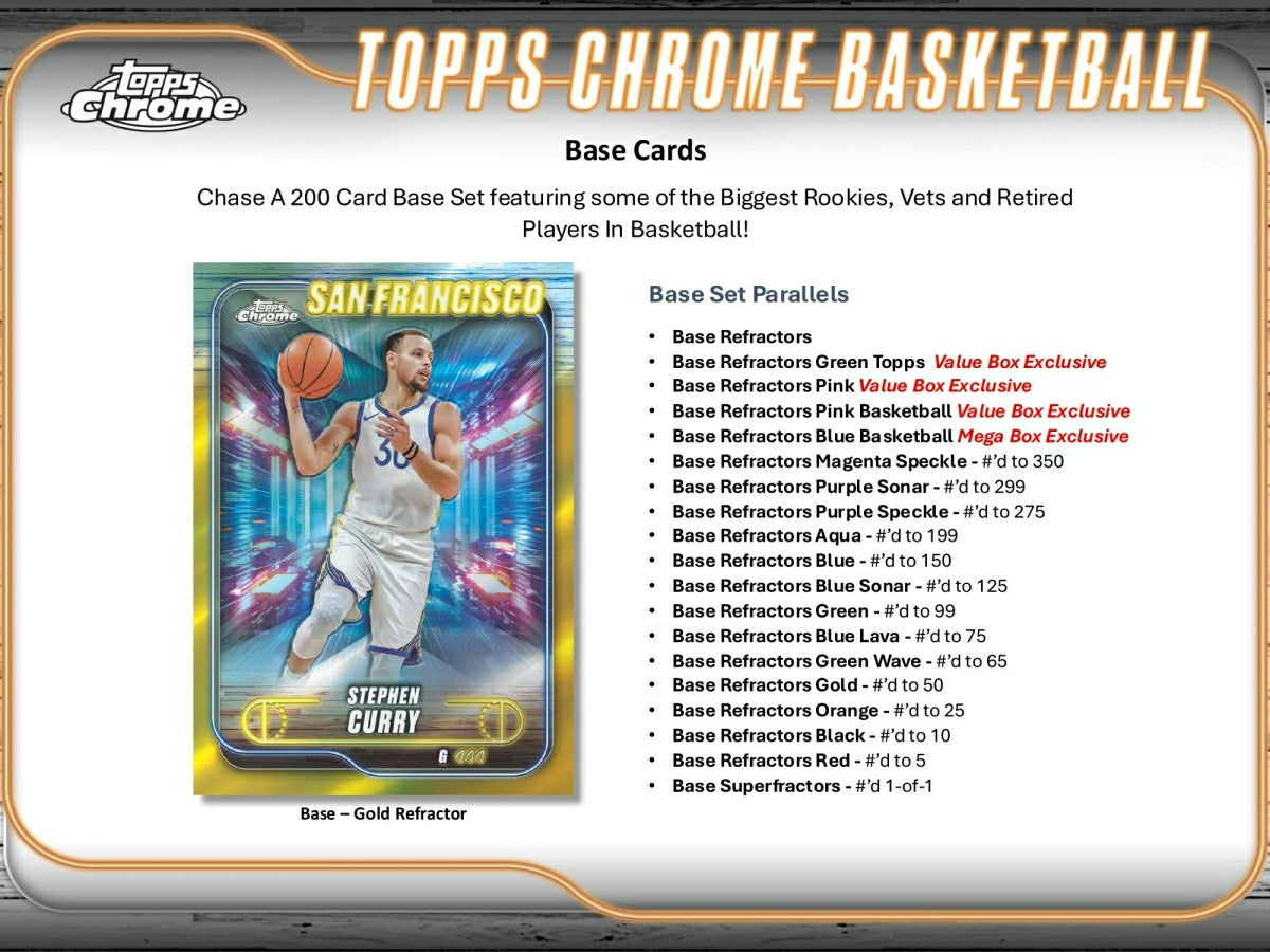 2024/25 Topps Chrome Basketball Blaster Box - Taass for sale