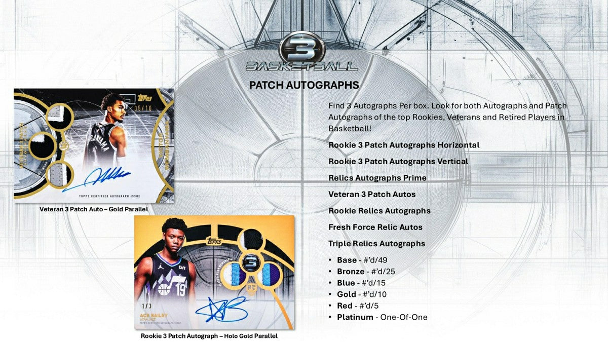 2025/26 Topps Three Basketball NBA Hobby Box - Taass US