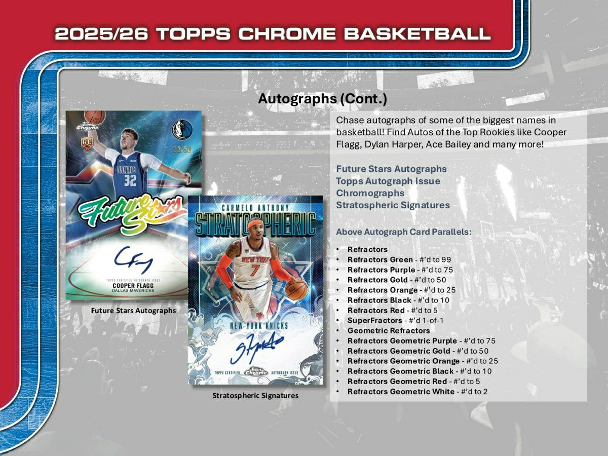 2025/26 Topps Chrome NBA Basketball Blaster Box - Taass near me