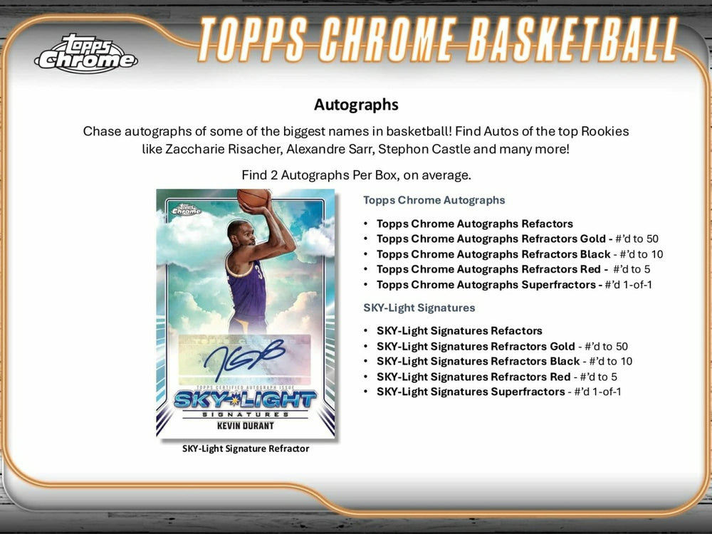 2024/25 Topps Chrome Basketball Hobby Box - Taass near me