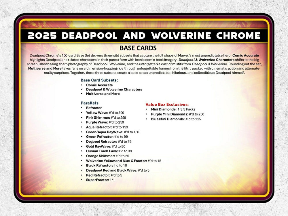 2025 topps Chrome Deadpool Blaster Box - Taass US