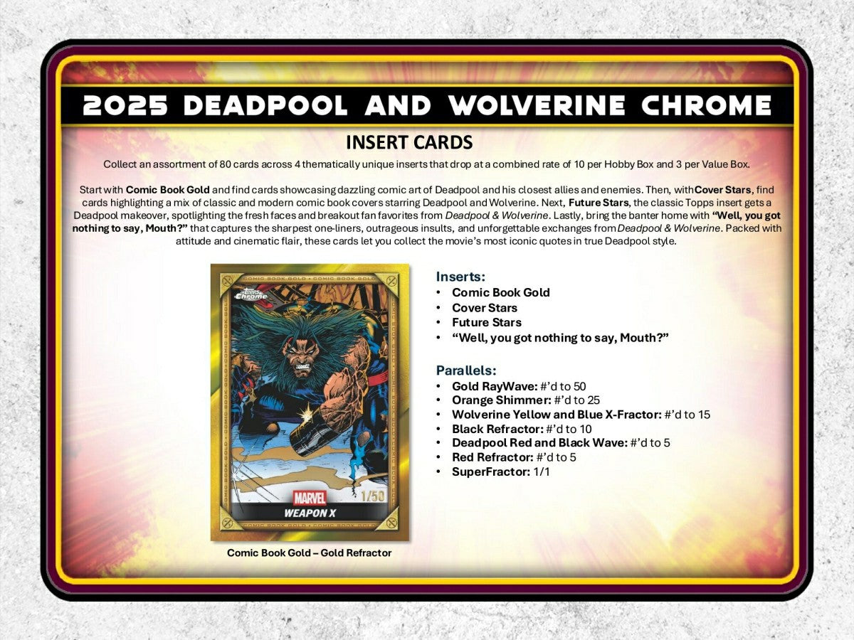 2025 topps Chrome Deadpool Blaster Box - Taass US