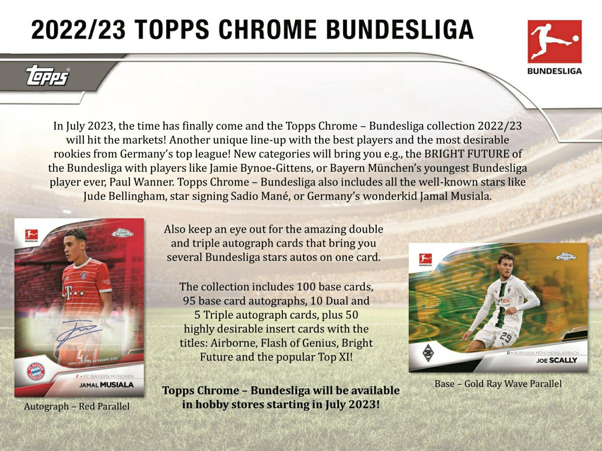 2022/23 Topps Chrome Bundesliga Soccer Hobby Box - Taass online