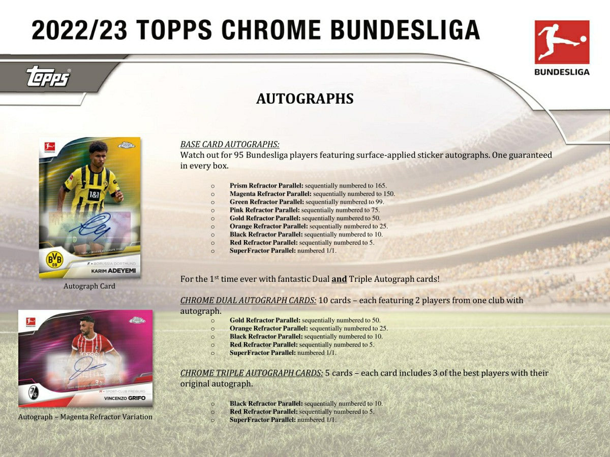 2022/23 Topps Chrome Bundesliga Soccer Hobby Box - Taass online