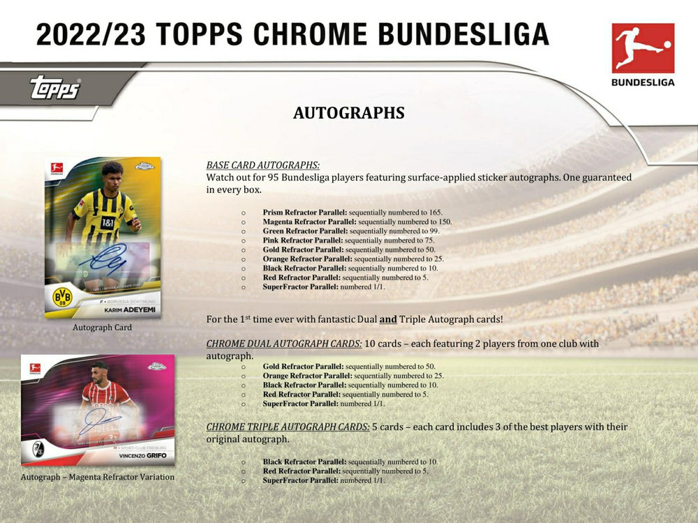 2022/23 Topps Chrome Bundesliga Soccer Hobby Box - Taass online