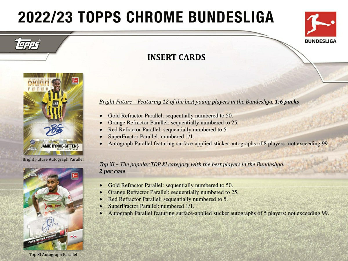 2022/23 Topps Chrome Bundesliga Soccer Hobby Box - Taass online