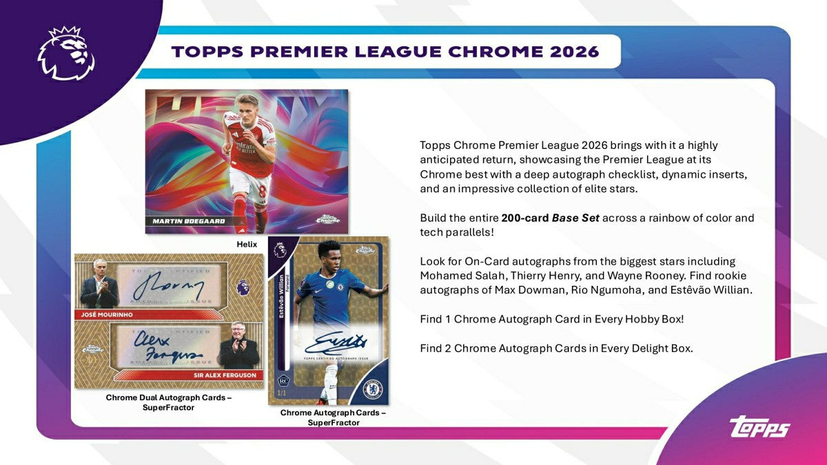 2025/26 Topps Chrome Premier League Soccer EPL Hobby Box - Taass US