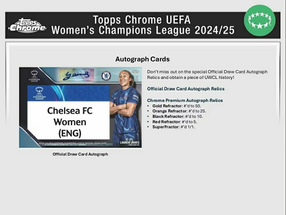 2024/25 Topps Chrome UEFA Women's Champions League Football Blaster Box - Taass near me