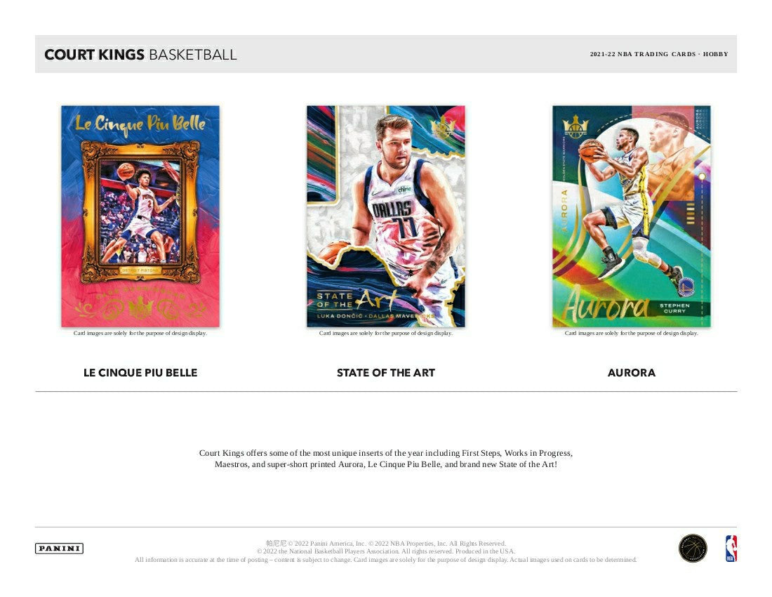 2021/22 Panini Court Kings Basketball Hobby Box NBA - Taass for sale