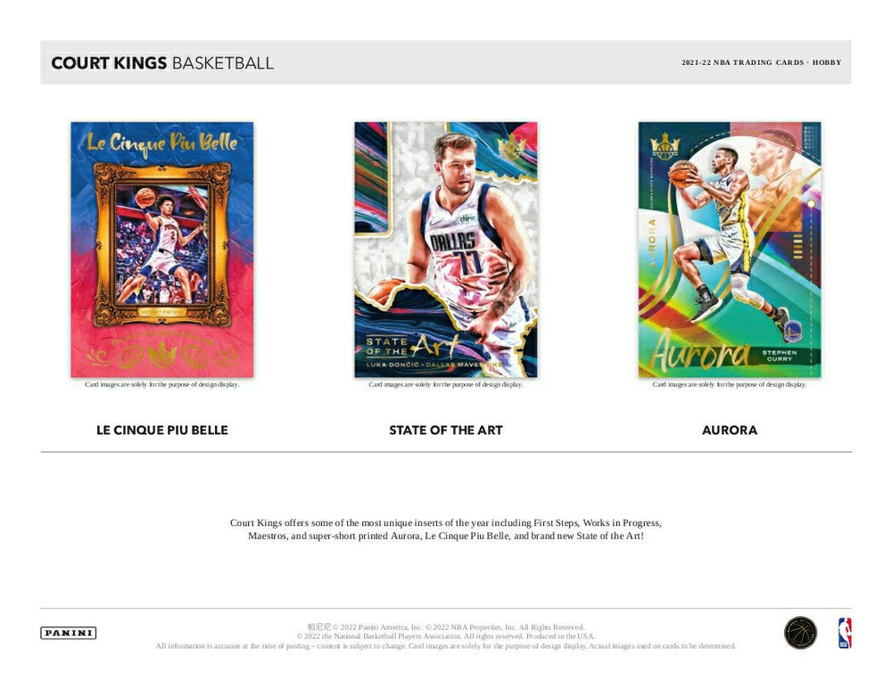 2021/22 Panini Court Kings Basketball Hobby Box NBA - Taass for sale