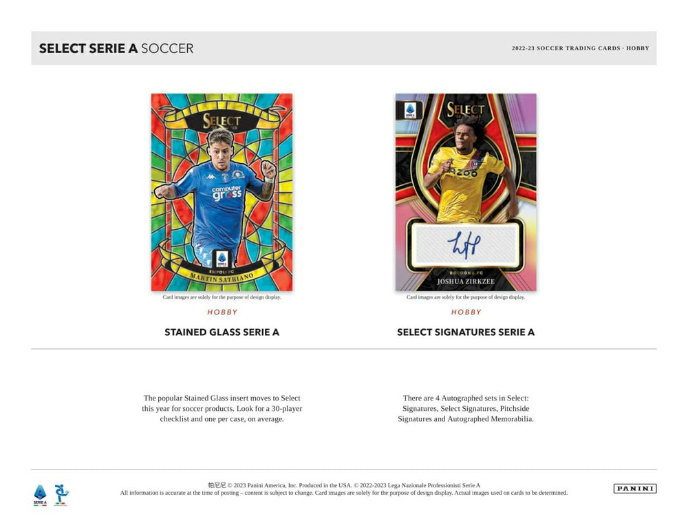 2022/23 Panini Select Serie A  Soccer Hobby Box - Taass US