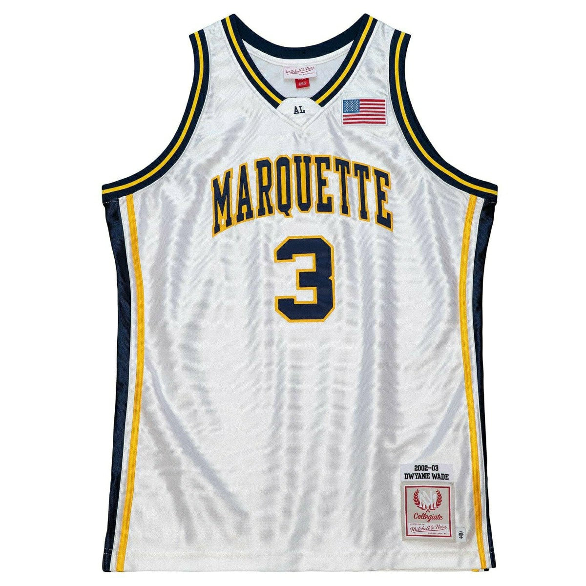 Dwyane Wade #3 Marquette University 2002-03 Authentic NCAA Jersey White - Taass sale